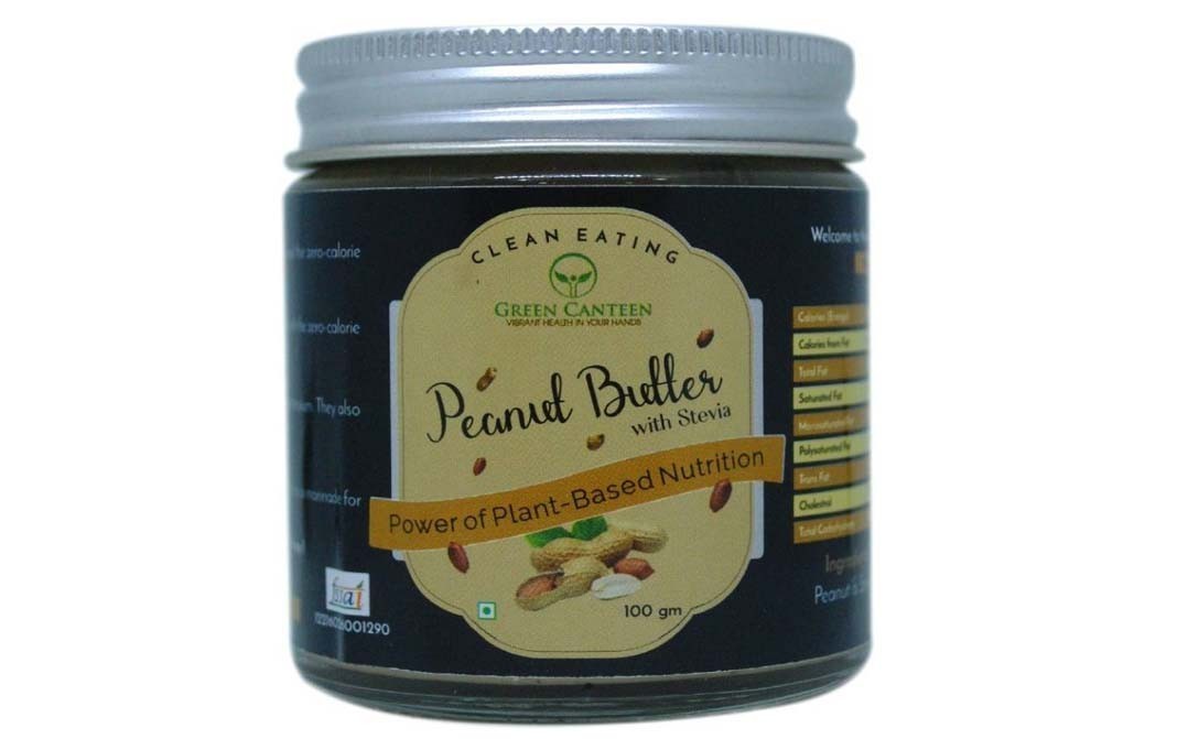 Green Canteen Peanut Butter With Stevia    Glass Jar  100 grams